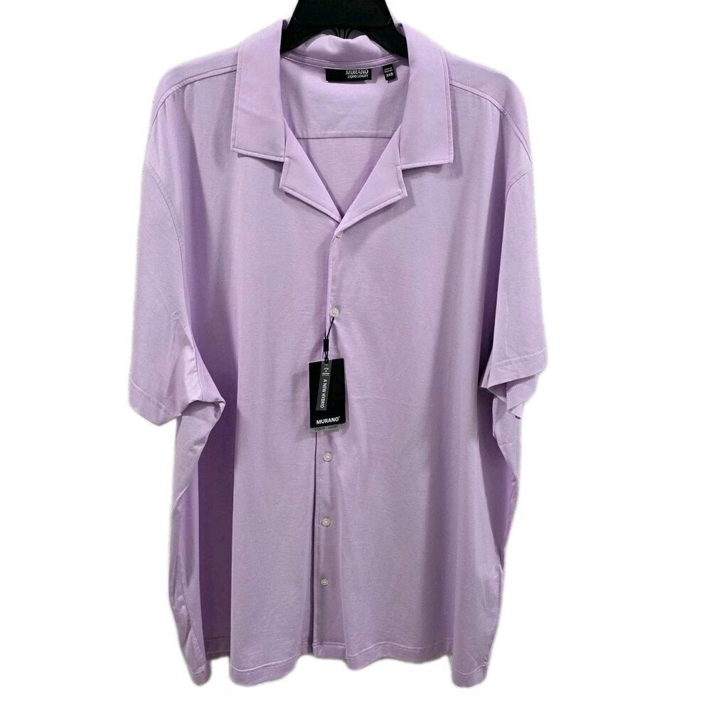 Mens Murano Liquid Luxury New Hybrid Short Sleeve Shirt Cotton 3XB